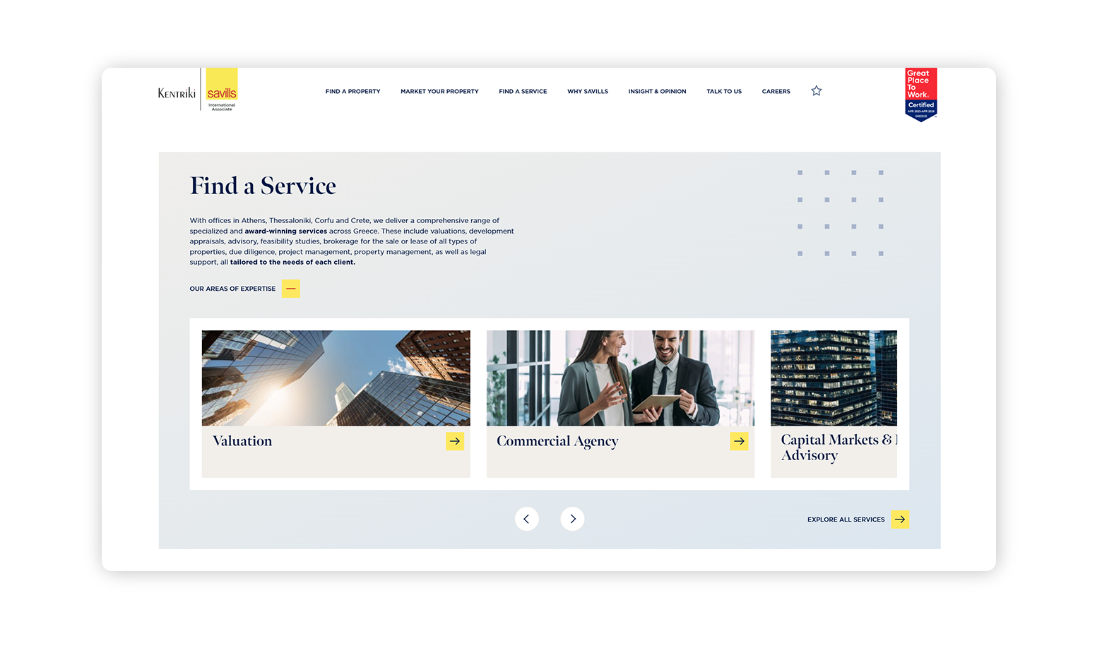 Find a service page WEB DESIGN AND DEVELOPMENT