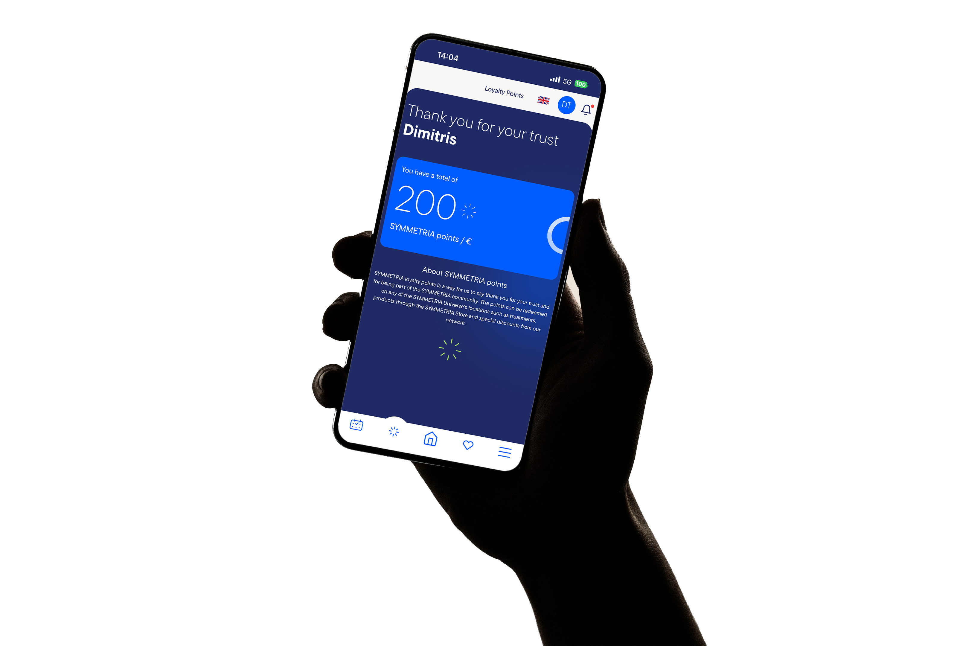 Symmetria points page MOBILE APPLICATION DESIGN AND DEVELOPMENT