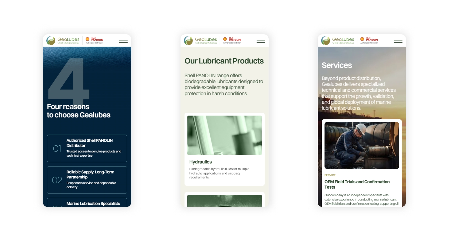 Various pages in mobile screen WEB DESIGN AND DEVELOPMENT