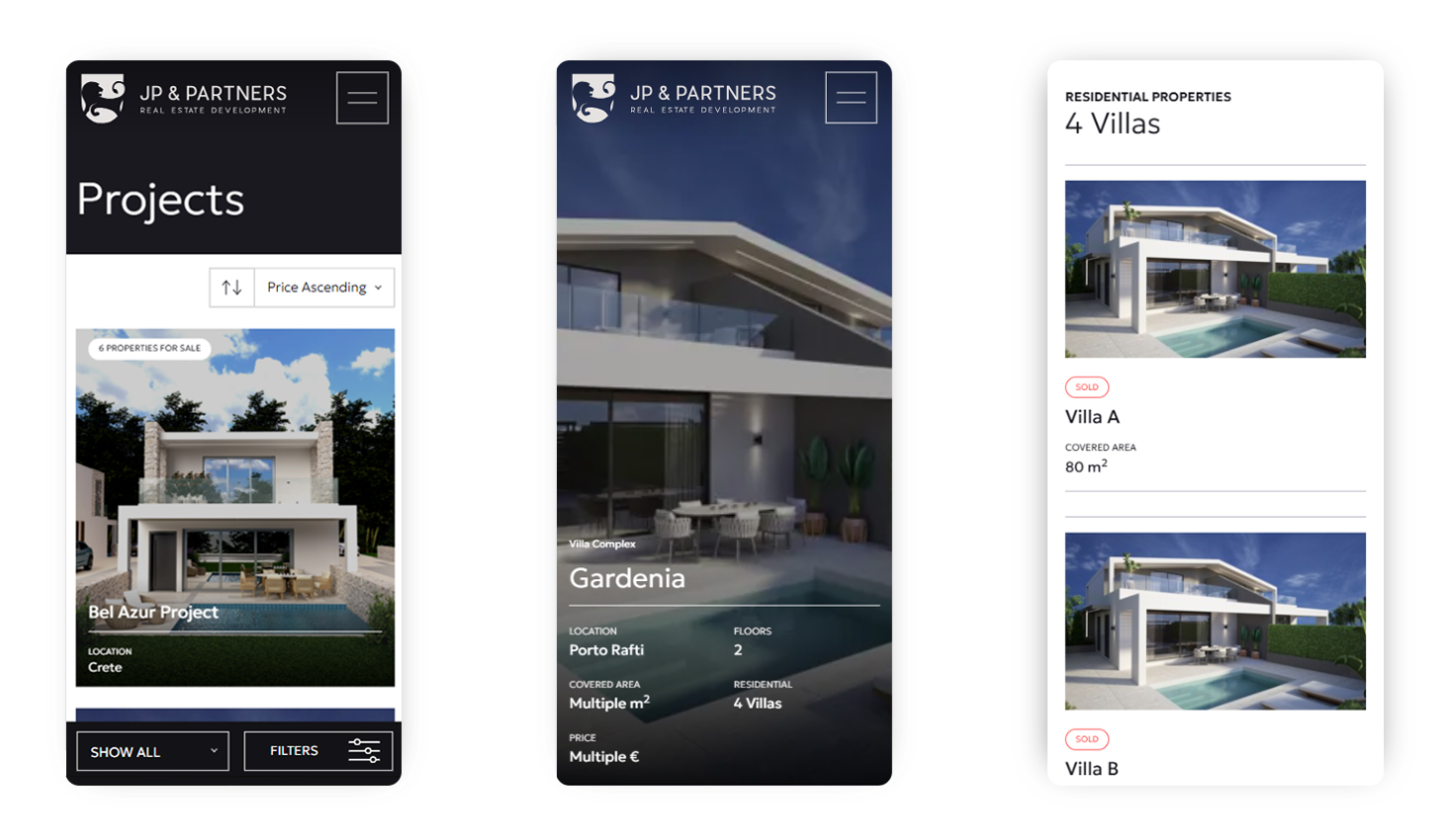 Mobile view of the website WEB DEVELOPMENT AND DESIGN