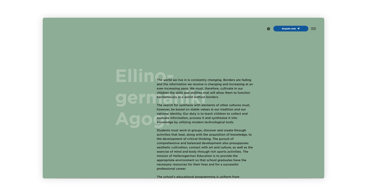 View of the homepage WEB DESIGN AND DEVELOPMENT