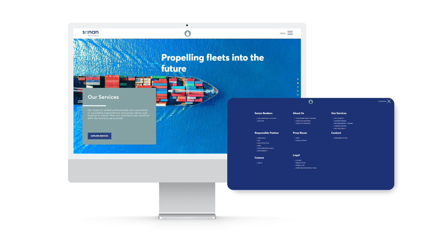 Οι υπηρεσίες όπως απεικονίζονται στην αρχική σελίδα και το πλήρες μενού ΣΧΕΔΙΑΣΜΟΣ ΚΑΙ ΑΝΑΠΤΥΞΗ ΙΣΤΟΣΕΛΙΔΑΣ