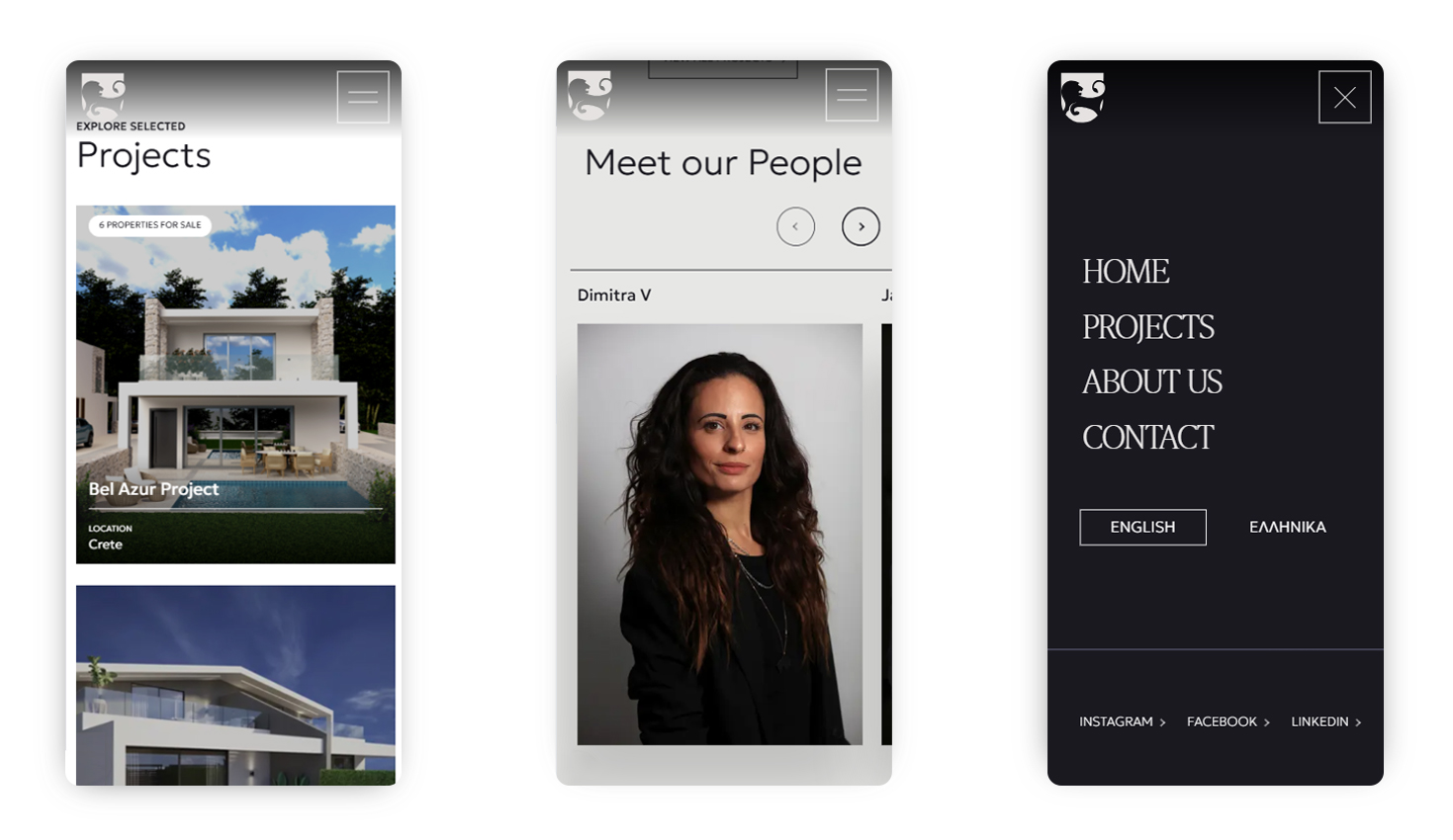 Mobile view of the website WEB DEVELOPMENT AND DESIGN