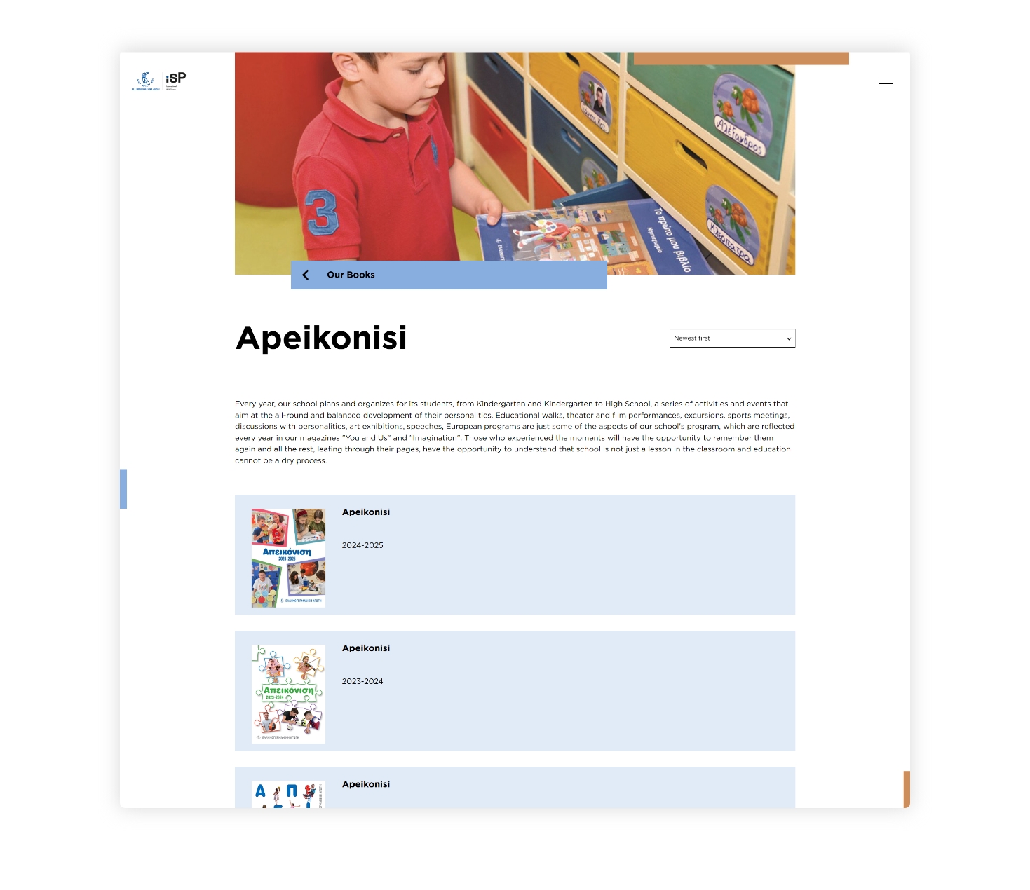 Publications page WEB DESIGN AND DEVELOPMENT