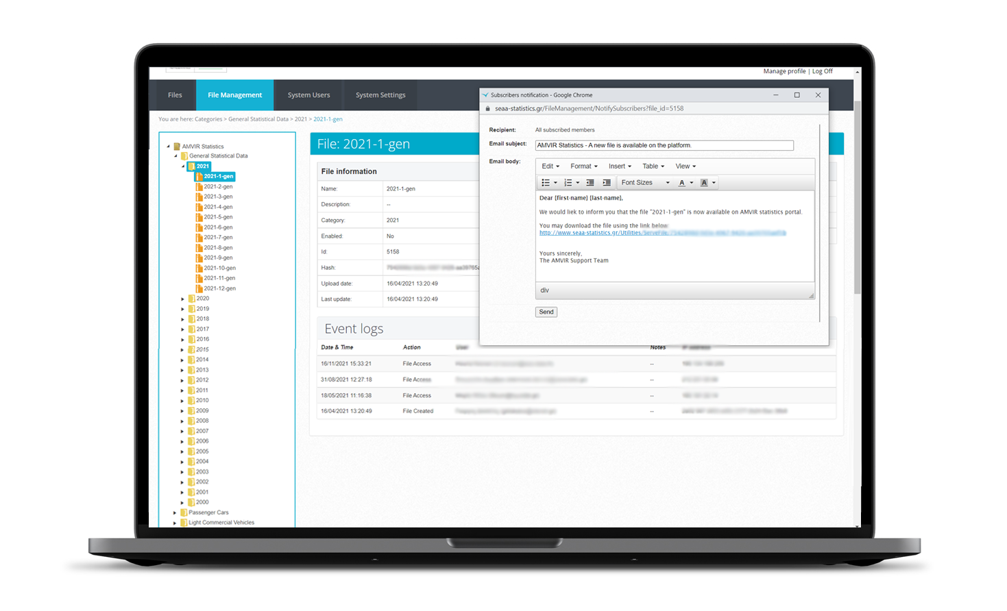 Οι διαχειριστές μπορούν εύκολα να στείλουν ειδοποιήσεις στα εγγεγραμμένα μέλη, όταν ένα νέο αρχείο είναι διαθέσιμο. ΣΧΕΔΙΑΣΜΟΣ ΚΑΙ ΑΝΑΠΤΥΞΗ ΛΟΓΙΣΜΙΚΟΥ