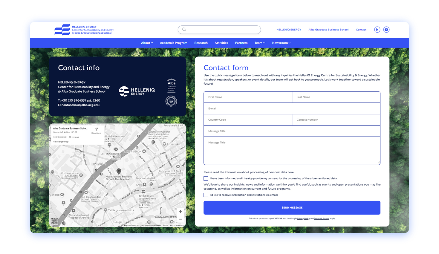 Σελίδα επικοινωνίας ΣΧΕΔΙΑΣΜΟΣ ΚΑΙ ΑΝΑΠΤΥΞΗ ΙΣΤΟΣΕΛΙΔΑΣ