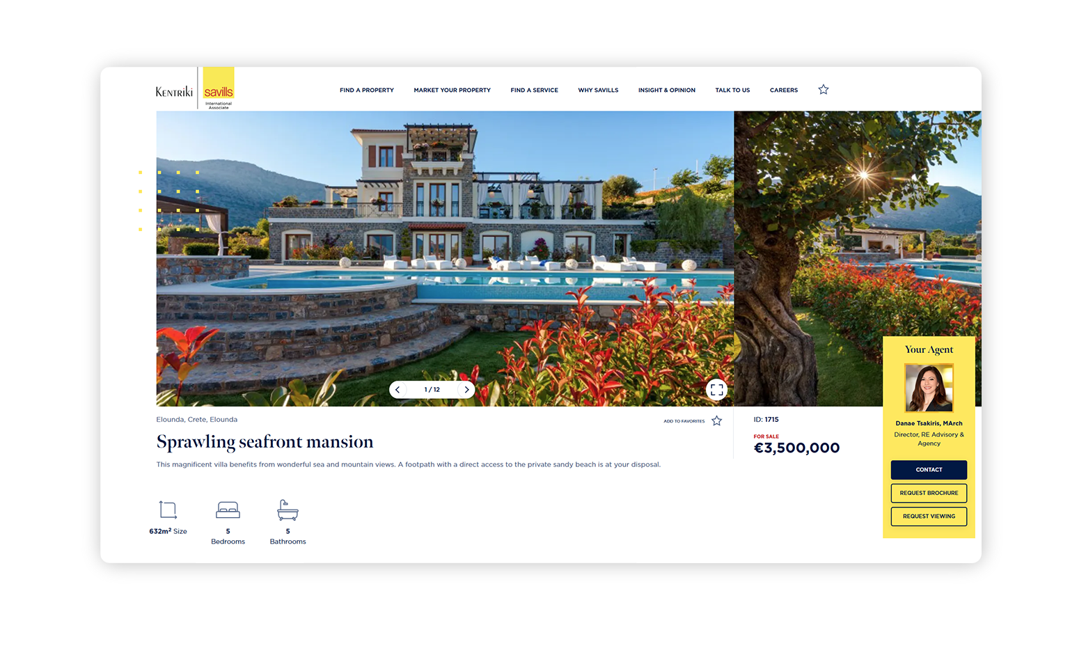 Property presentation page WEB DESIGN AND DEVELOPMENT