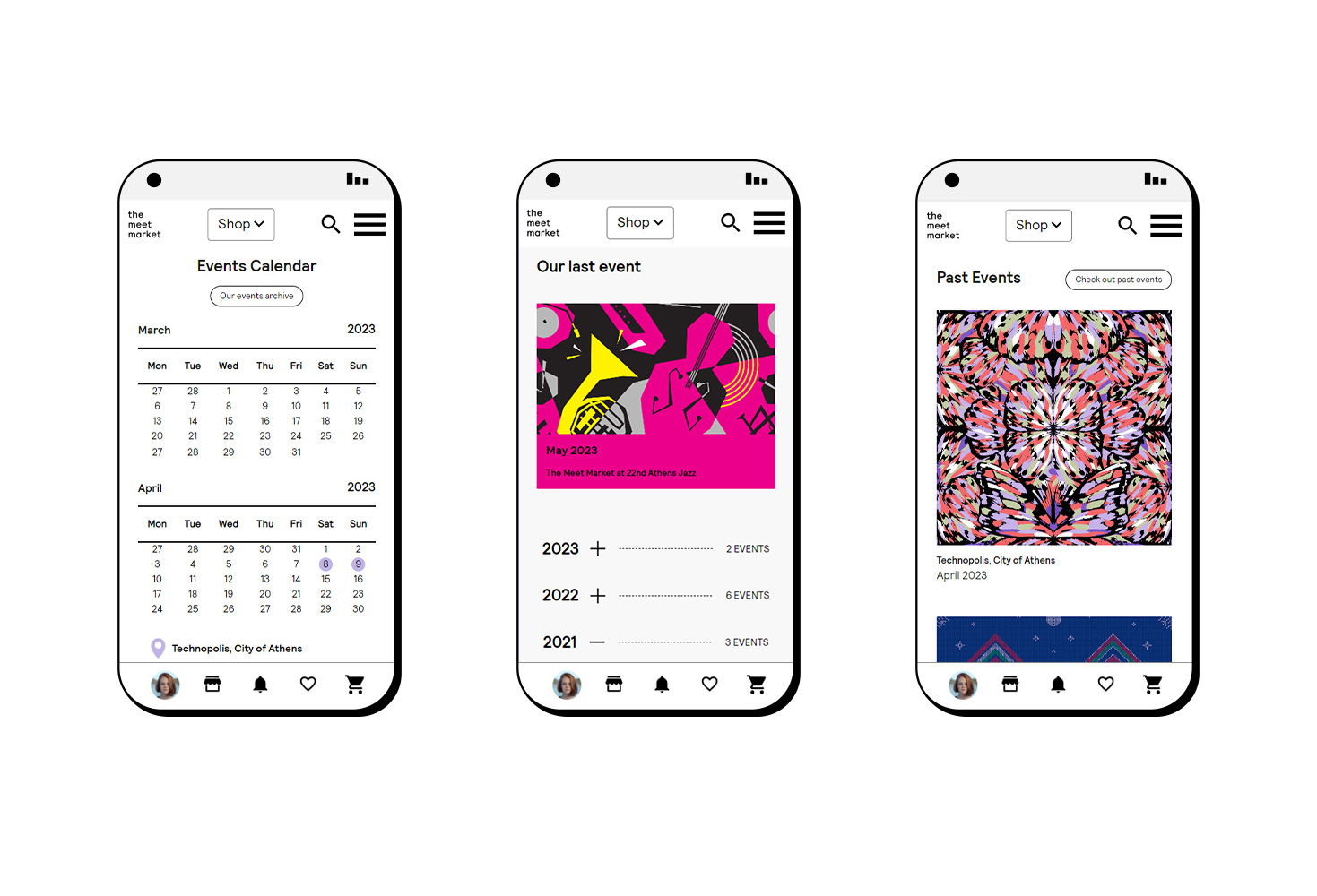 The Events in Mobile View ΣΧΕΔΙΑΣΜΟΣ ΚΑΙ ΑΝΑΠΤΥΞΗ E-SHOP
