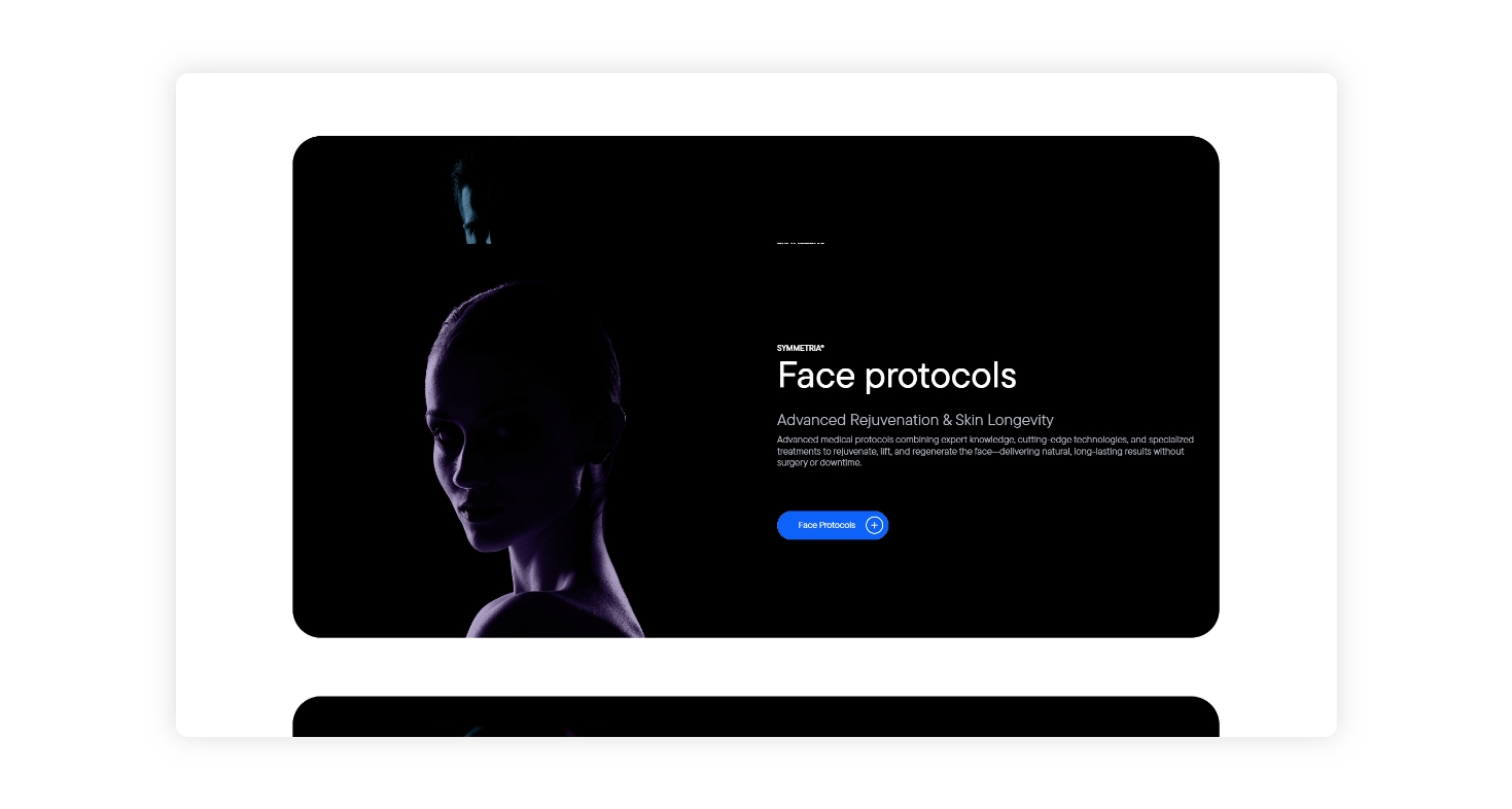 SYMMETRIA®  Protocols vertical tabs WEB DESIGN AND DEVELOPMENT