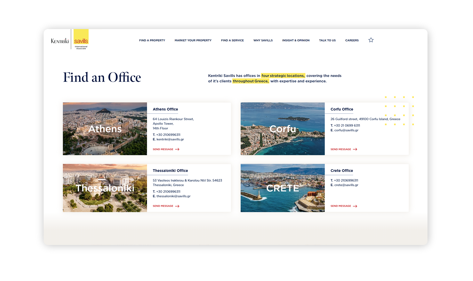 Discover the Kentriki-Savills Offices WEB DESIGN AND DEVELOPMENT