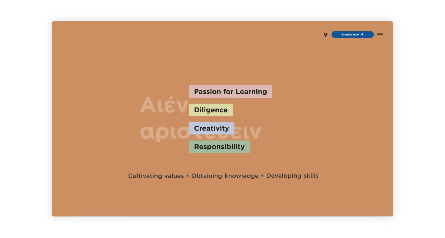 View of the homepage WEB DESIGN AND DEVELOPMENT