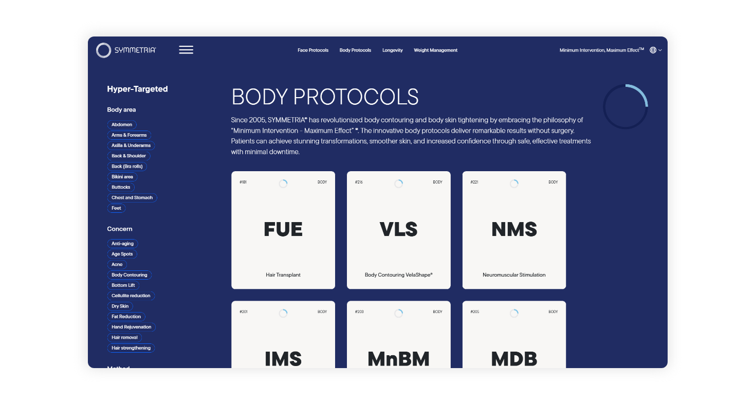 Body protocols page WEB DESIGN AND DEVELOPMENT