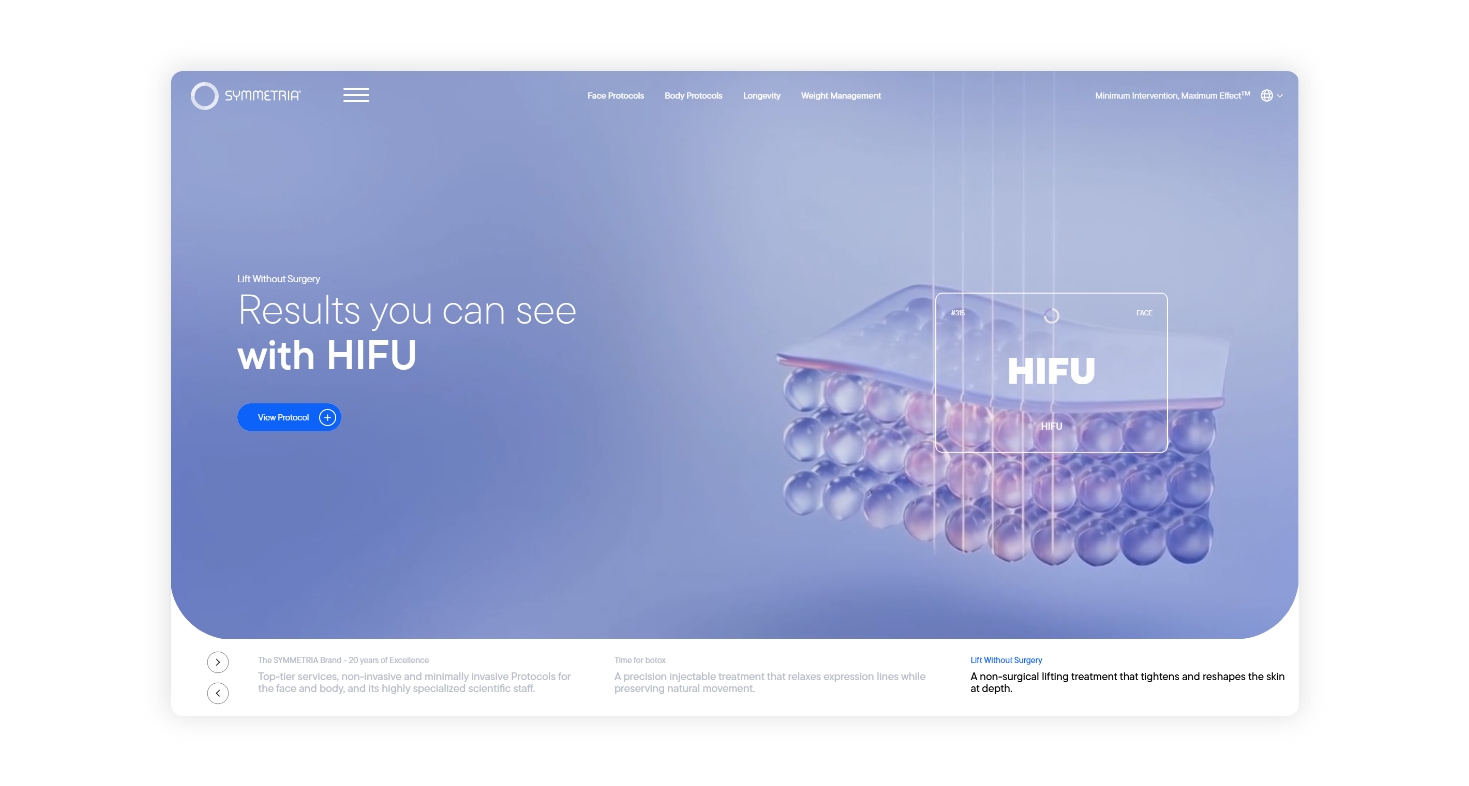 WEB DESIGN AND DEVELOPMENT SYMMETRIA® Clinic