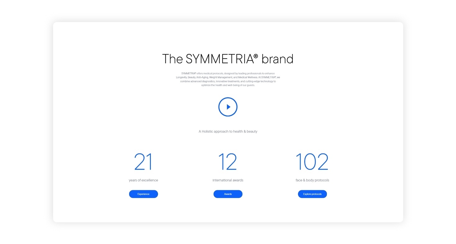 The SYMMETRIA® brand WEB DESIGN AND DEVELOPMENT