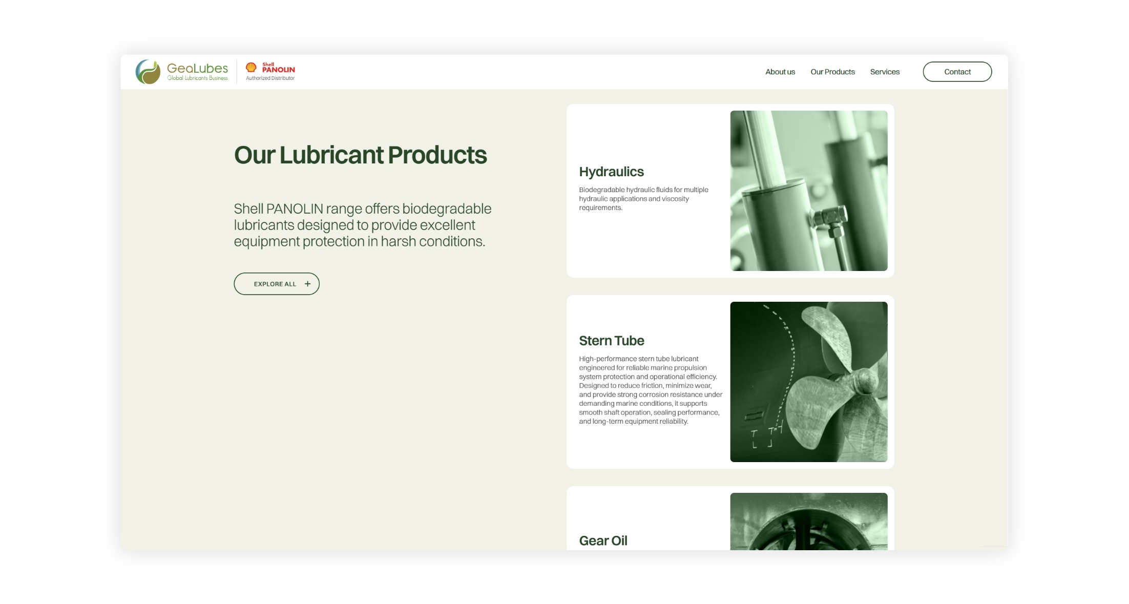 Our Lubricant Products WEB DESIGN AND DEVELOPMENT