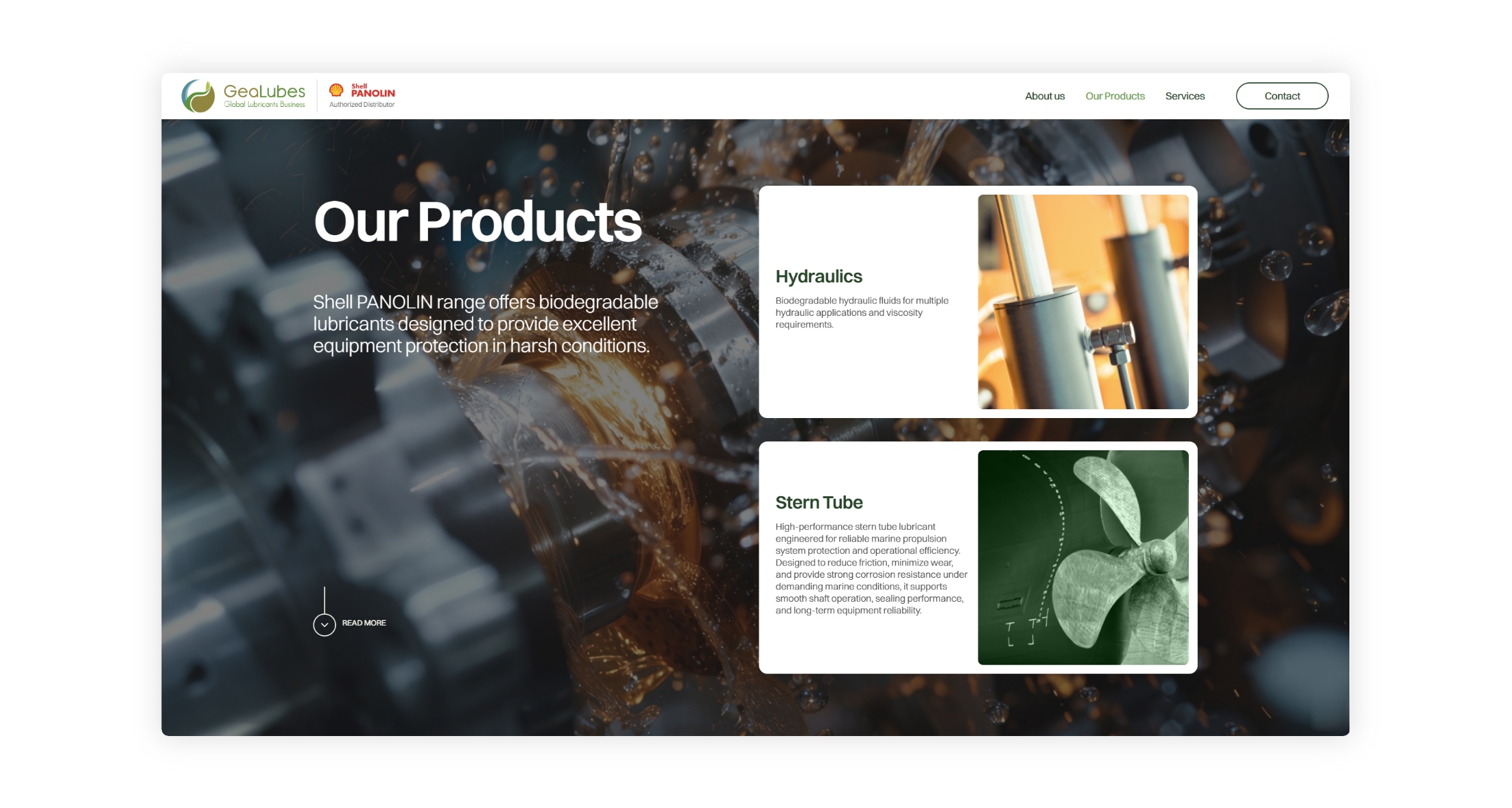 Our Products page WEB DESIGN AND DEVELOPMENT