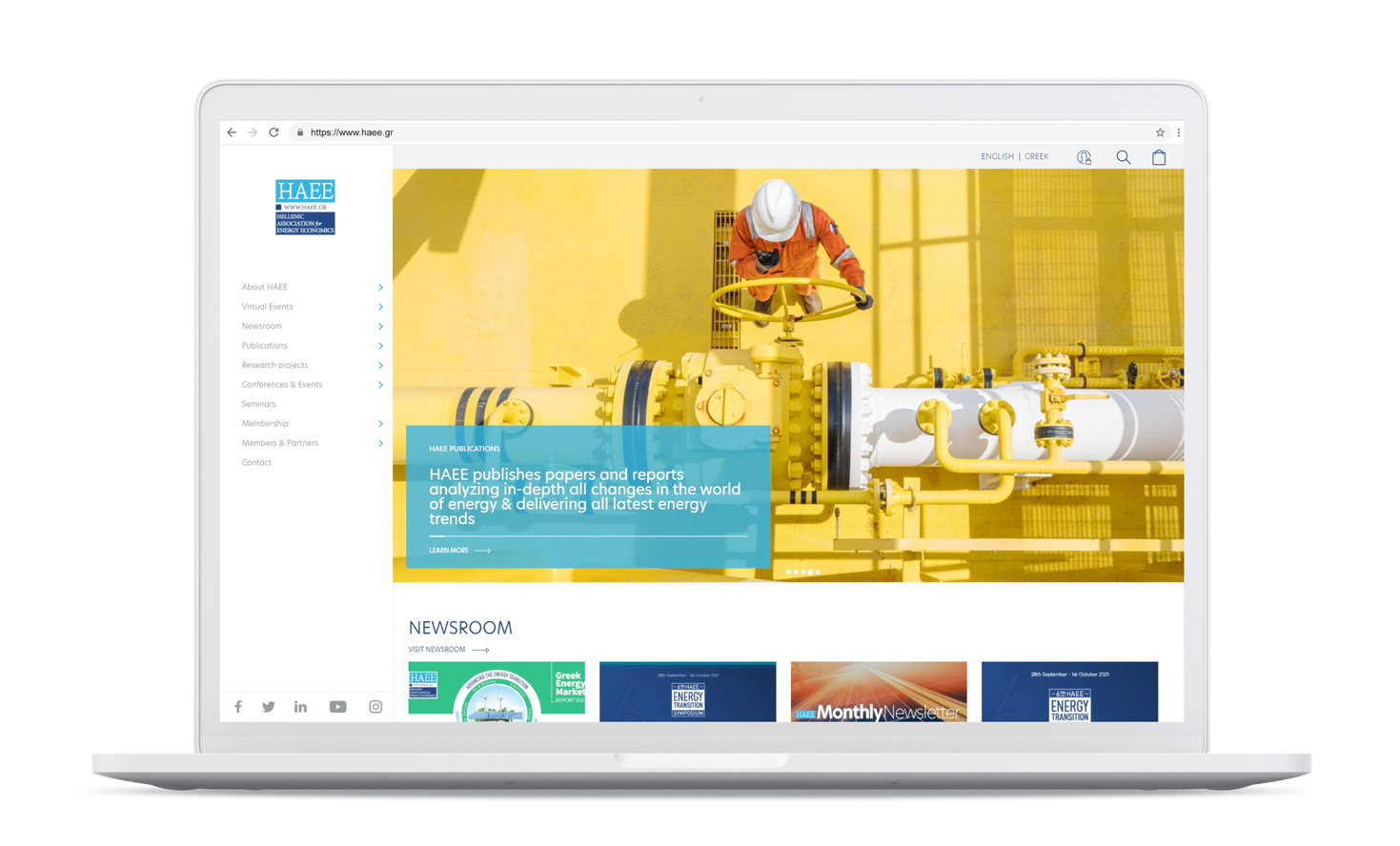 Η αρχική σελίδα όπως φαίνεται σε οθόνη laptop ΣΧΕΔΙΑΣΜΟΣ ΚΑΙ ΑΝΑΠΤΥΞΗ ΙΣΤΟΣΕΛΙΔΑΣ