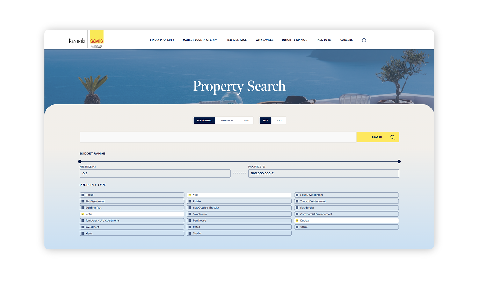 Property Search & Filters WEB DESIGN AND DEVELOPMENT