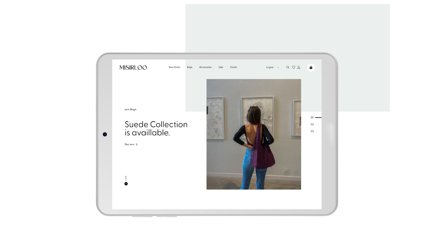 Η αρχική σελίδα όπως φαίνεται σε οθόνες για τάμπλετ ΣΧΕΔΙΑΣΜΟΣ ΚΑΙ ΑΝΑΠΤΥΞΗ E-SHOP