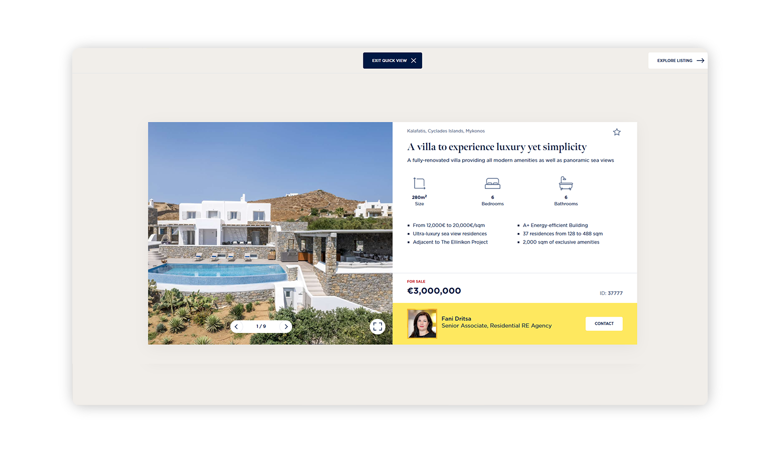 Quick view of properties WEB DESIGN AND DEVELOPMENT