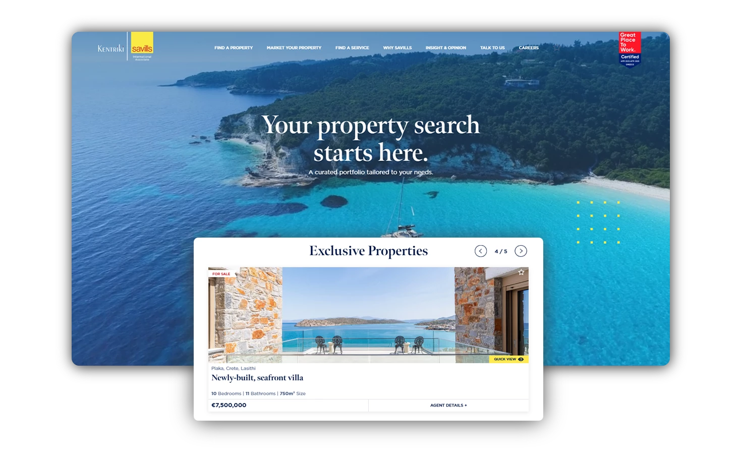 Kentriki-Savills Real Estate κατασκευή ιστοσελίδας