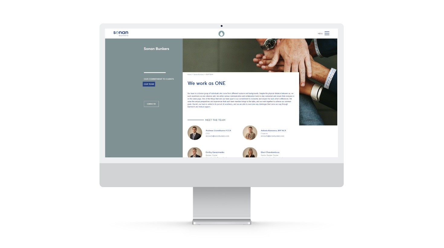 Η διεθνής ομάδα της Sonan Bunkers ΣΧΕΔΙΑΣΜΟΣ ΚΑΙ ΑΝΑΠΤΥΞΗ ΙΣΤΟΣΕΛΙΔΑΣ