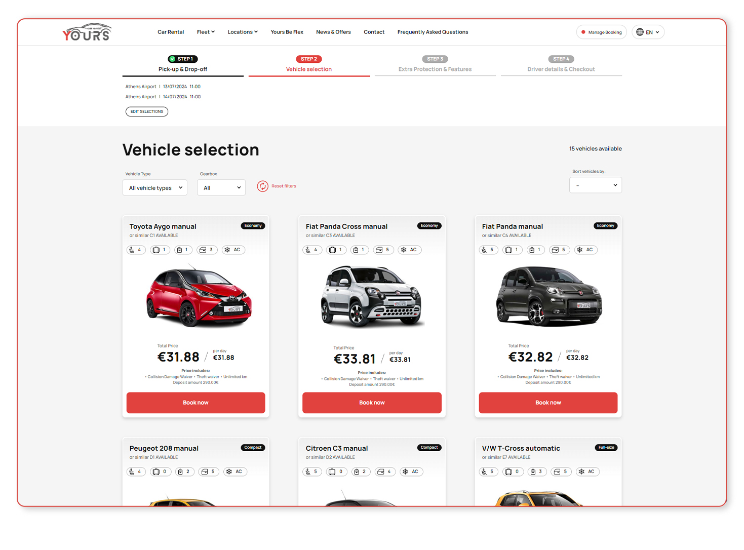 The selection of the vehicle you want WEBSITE DESIGN AND DEVELOPMENT