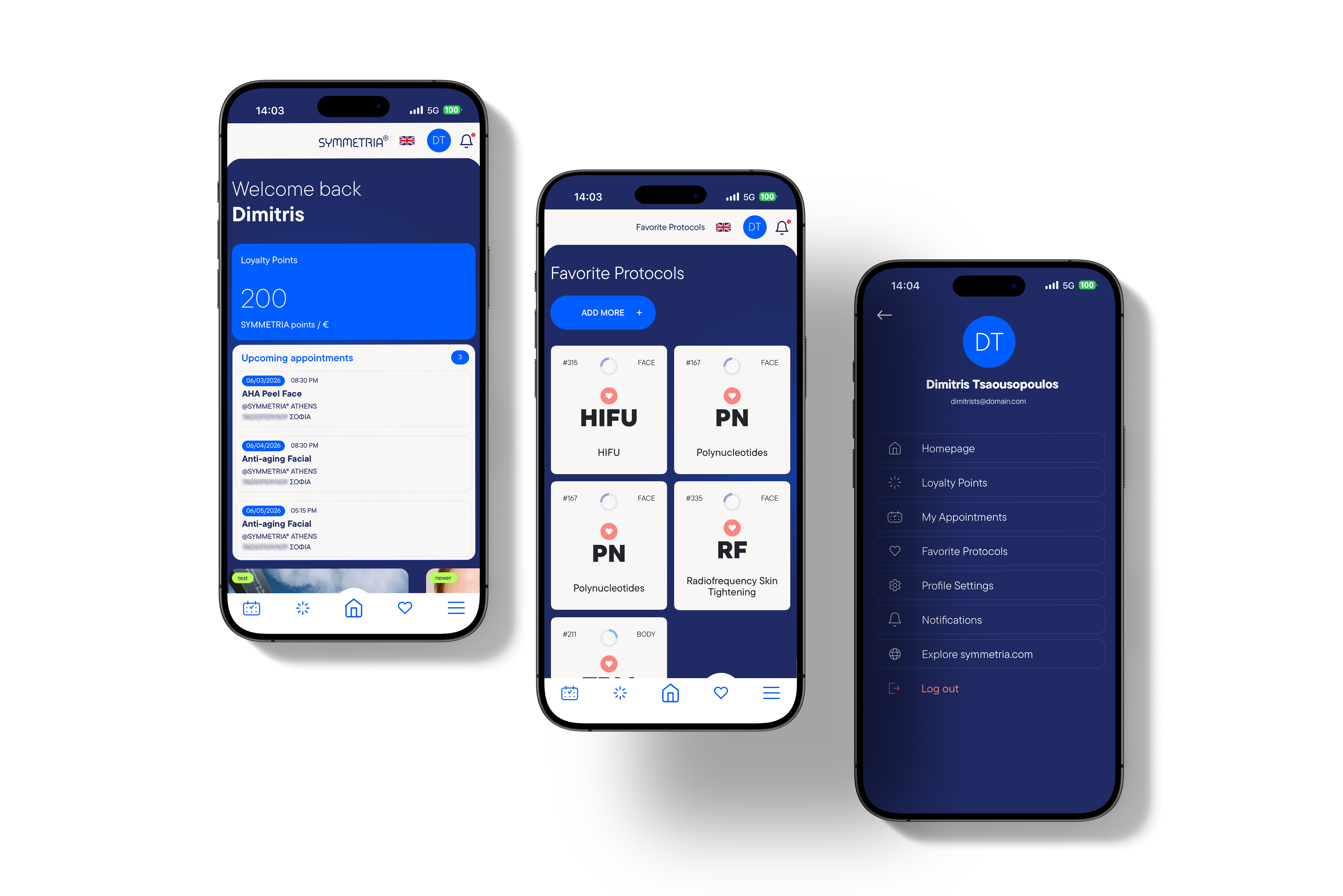Three mobile screens MOBILE APPLICATION DESIGN AND DEVELOPMENT
