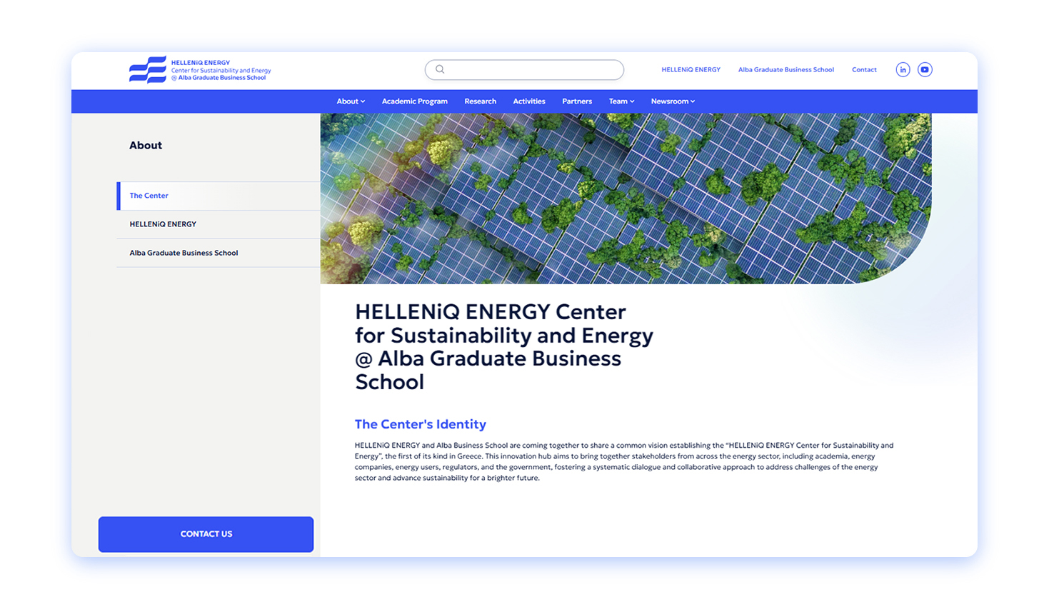ΣΧΕΔΙΑΣΜΟΣ ΚΑΙ ΑΝΑΠΤΥΞΗ ΙΣΤΟΣΕΛΙΔΑΣ HELLENiQ ENERGY Center for Sustainability and Energy 