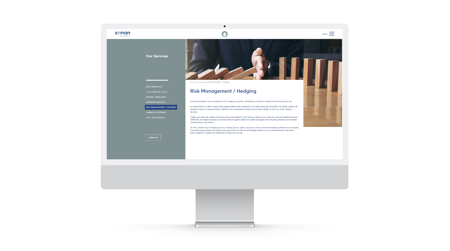 Σελίδα Υπηρεσιών - Διαχείριση Κινδύνων & Αντιστάθμιση ΣΧΕΔΙΑΣΜΟΣ ΚΑΙ ΑΝΑΠΤΥΞΗ ΙΣΤΟΣΕΛΙΔΑΣ