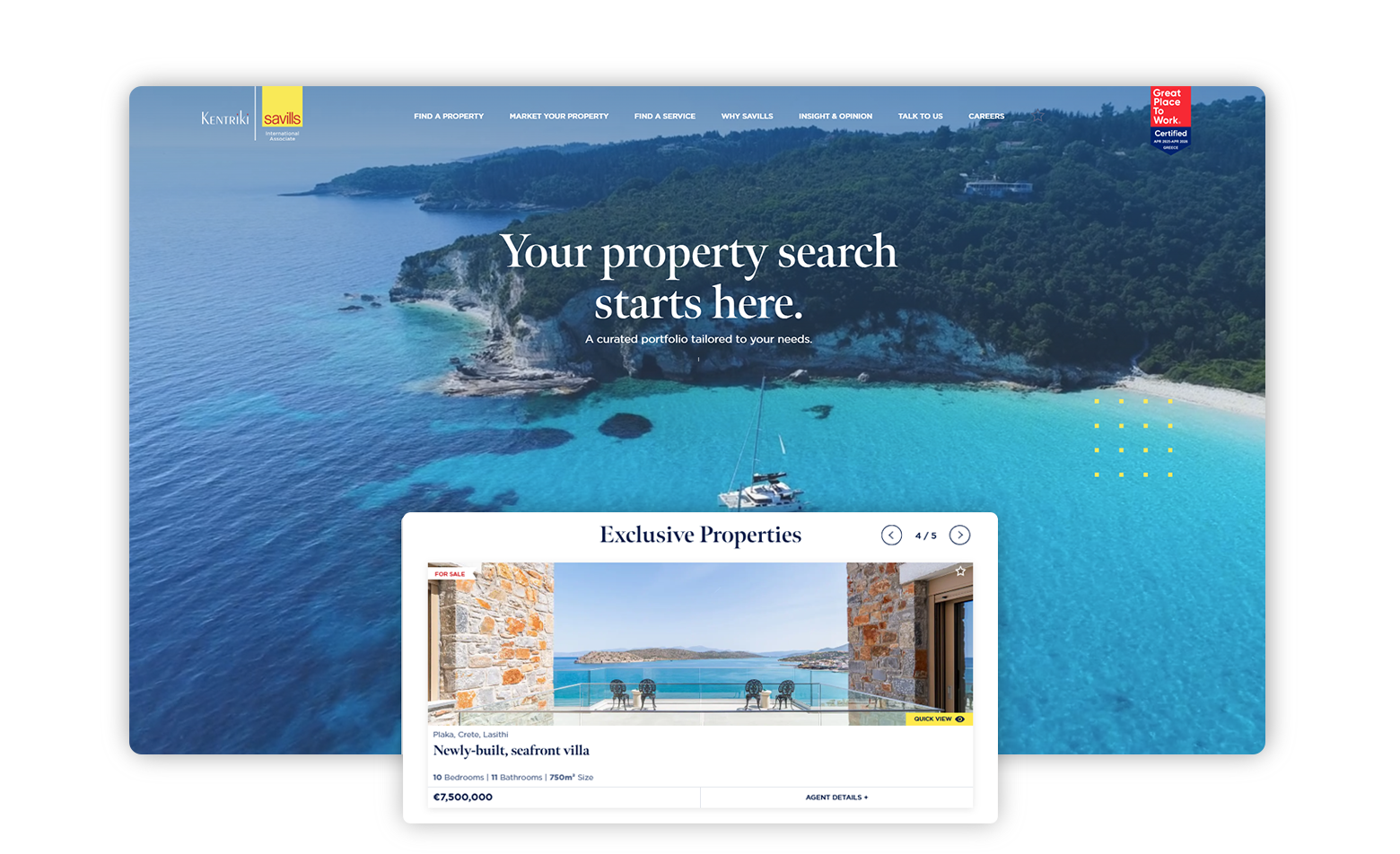 The homepage WEB DESIGN AND DEVELOPMENT