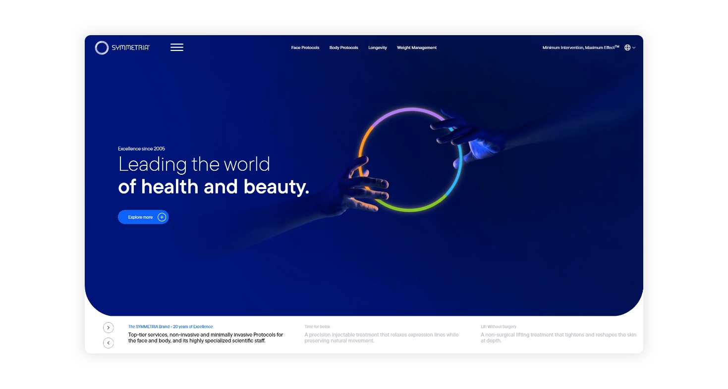 WEB DESIGN AND DEVELOPMENT SYMMETRIA® Clinic