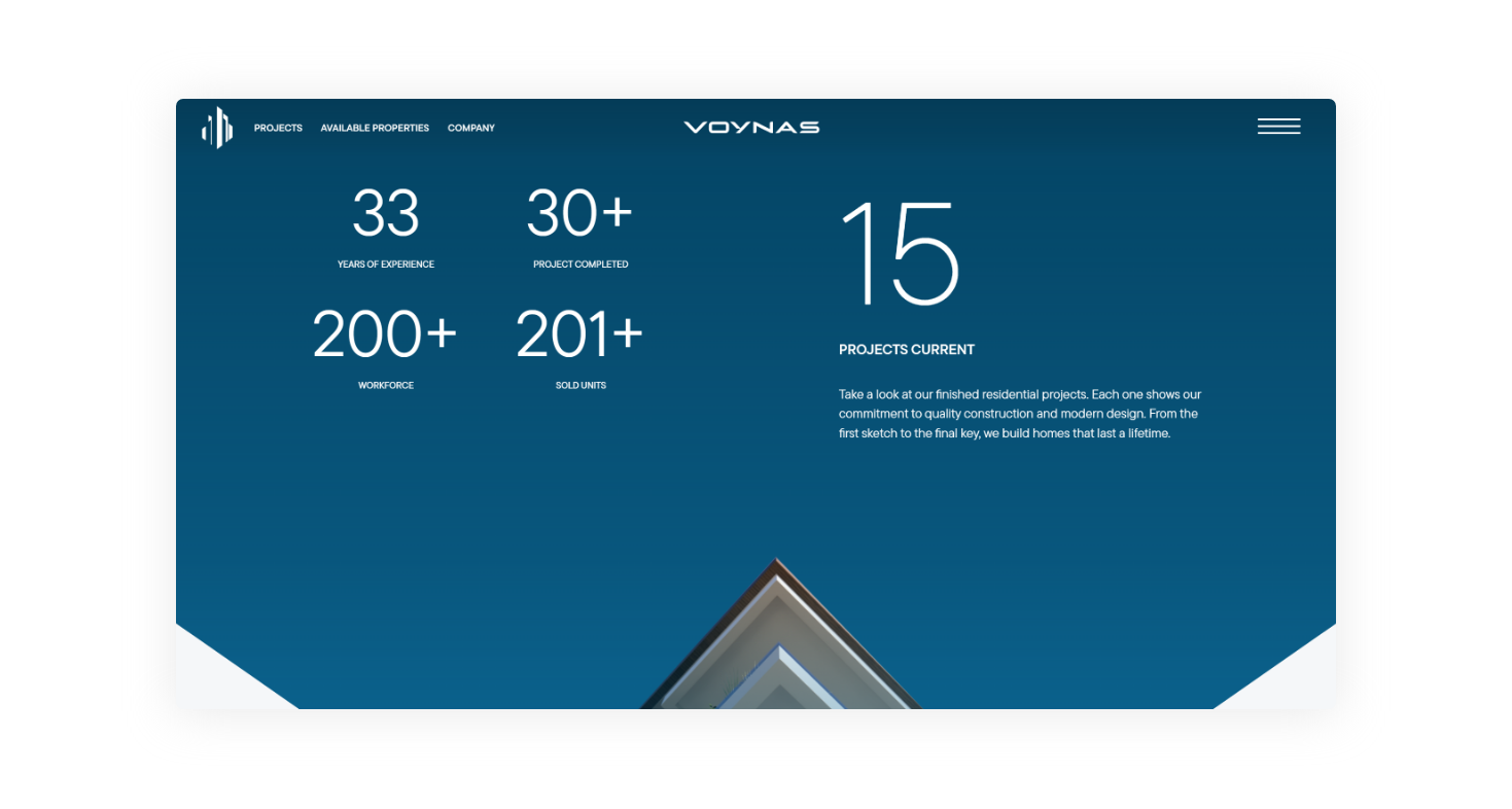 Voynas in numbers WEB DESIGN AND DEVELOPMENT