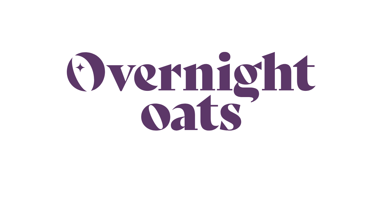 Τελικός σχεδιασμός έγχρωμου λογότυπου "Overnight oats" ΓΡΑΦΙΣΤΙΚΟΣ ΣΧΕΔΙΑΣΜΟΣ
