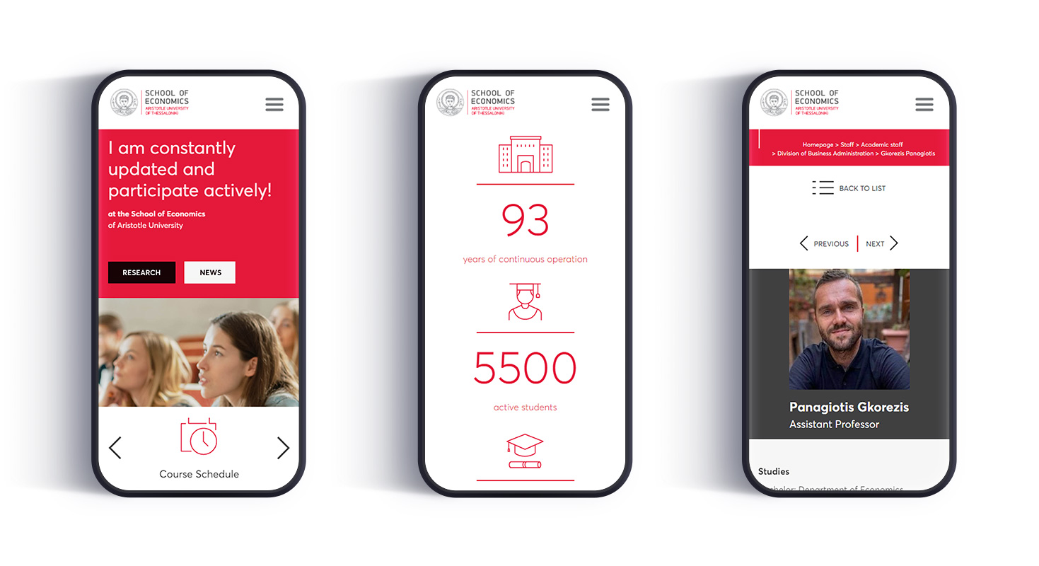 View of the website on mobile screens WEB DESIGN AND DEVELOPMENT