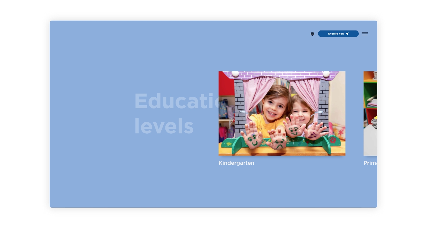 View of the homepage WEB DESIGN AND DEVELOPMENT