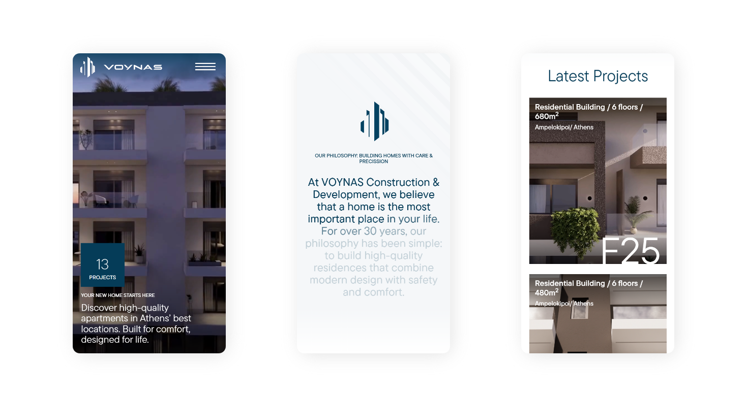 Mobile version of the website WEB DESIGN AND DEVELOPMENT
