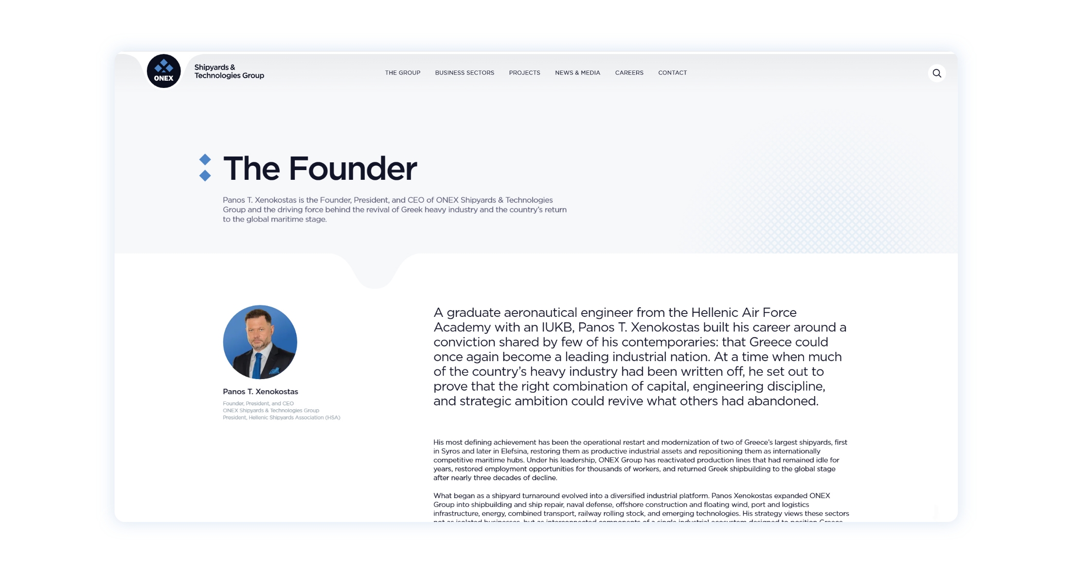 The founder page WEB DESIGN AND DEVELOPMENT