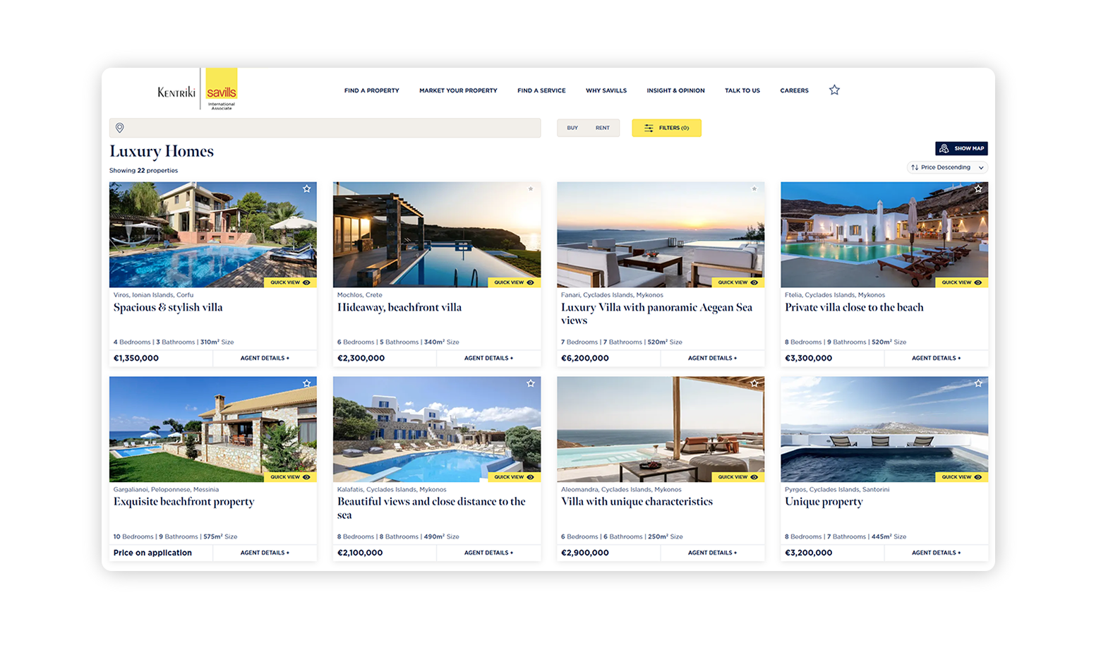 Luxury Properties Page WEB DESIGN AND DEVELOPMENT